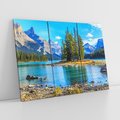 Obraz na płótnie 120x80 - spotkanie natury - góry, jezioro