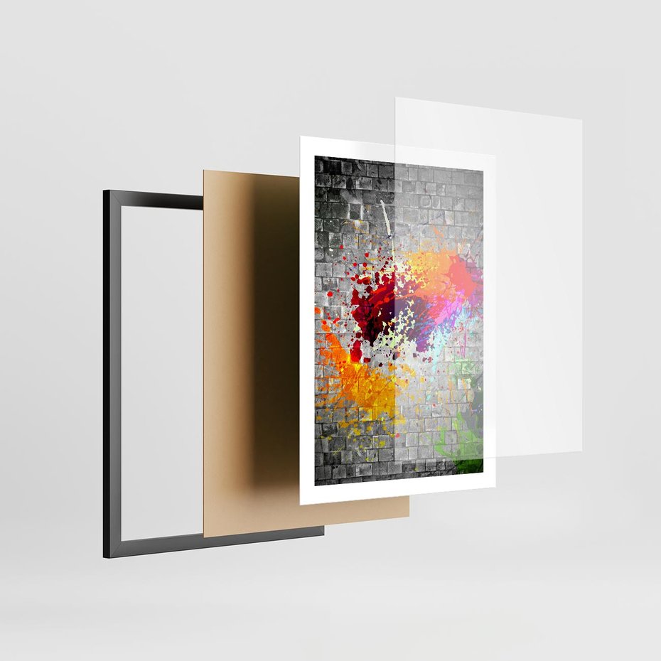 Plakat w ramie 50x70 - Ekspresja Graffiti - farba, graffiti - rama czarna