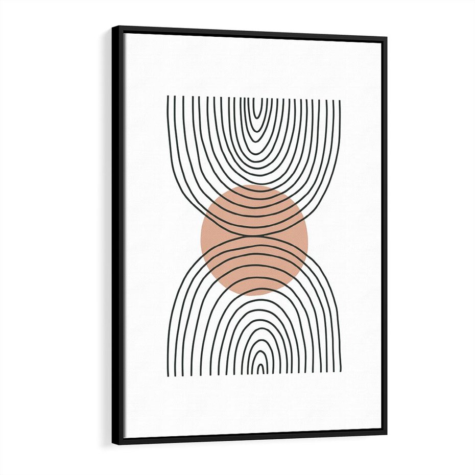 Obraz w ramie 70x100 - Przenikające Widzenia - półkola, koło - rama czarna