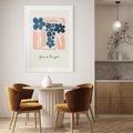 Plakat bez ramy 30x40 - Linie kwiatowych marzeń - minimalistyczna kwiatowa kompozycja, pastelowe kolory