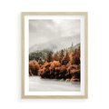Plakat w ramie 50x70 - Jesienna Mgła - las, góry - rama drewno