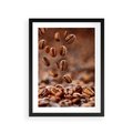 Plakat w ramie 30x40 - Kawiarniana atmosfera kawy - kawa, kawiarnia - rama czarna