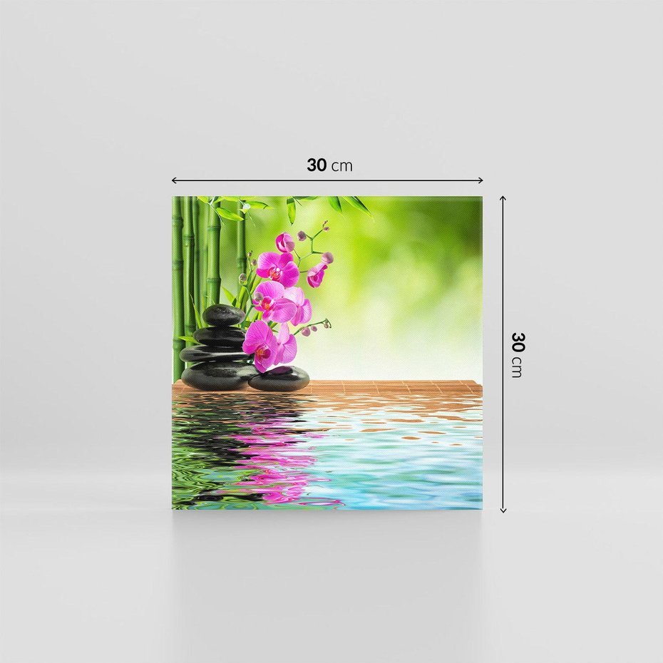 Obraz na płótnie 30x30 - Oaza Storczyka i Wody - spa, storczyk