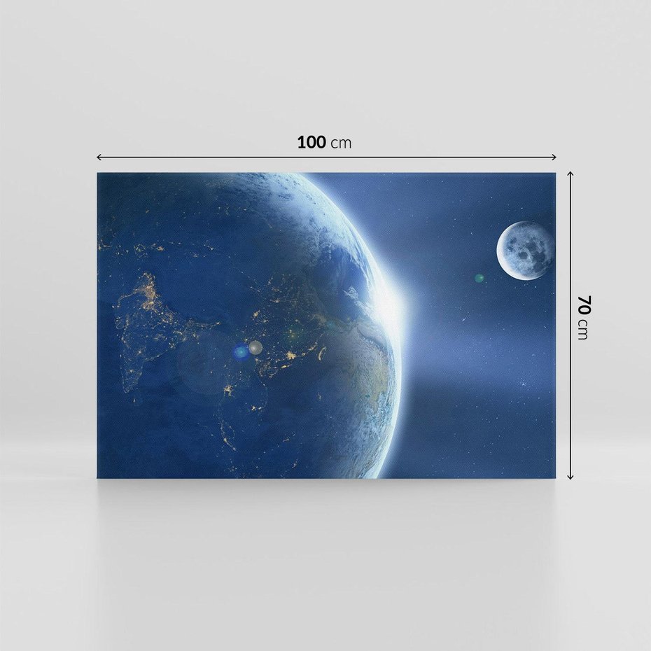 Obraz na płótnie 100x70 - Spotkanie księżyca i Ziemi - księżyc, ziemia