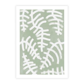 Plakat bez ramy 21x30 - Oaza Zieleni - zielona abstrakcja, zgaszona zieleń