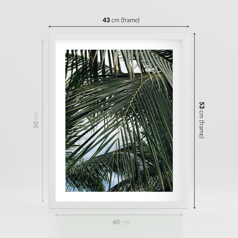 Plakat w ramie 40x50 - Wakacyjna Magia - palmy, tropiki - rama biała