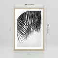 Plakat w ramie 50x70 - Czarno-Biały Kontrast - czarno białe zdjecie, palma - rama drewno