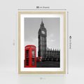 Plakat w ramie 30x40 - Budka telefoniczna przed Big Benem - budka, Londyn - rama drewno