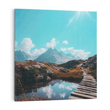 Obraz na płótnie 60x60 - Inspirujący Pejzaż - ścieżka, górska