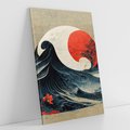 Obraz na płótnie 50x70 - Requiem dla marzeń - sztuka japońska, fale oceanu