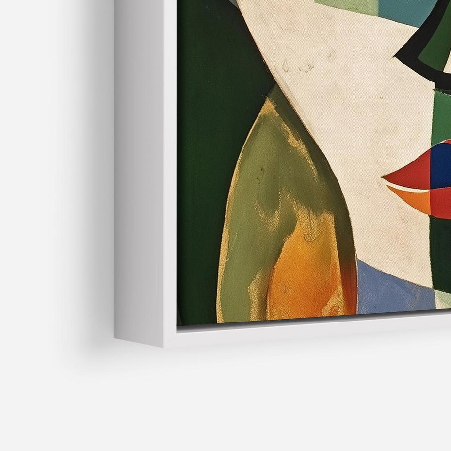 Obraz w ramie 80x80 - Kolorowe Dziwne Wyobrażenia - abstrakcyjny obraz, olejny - rama biała