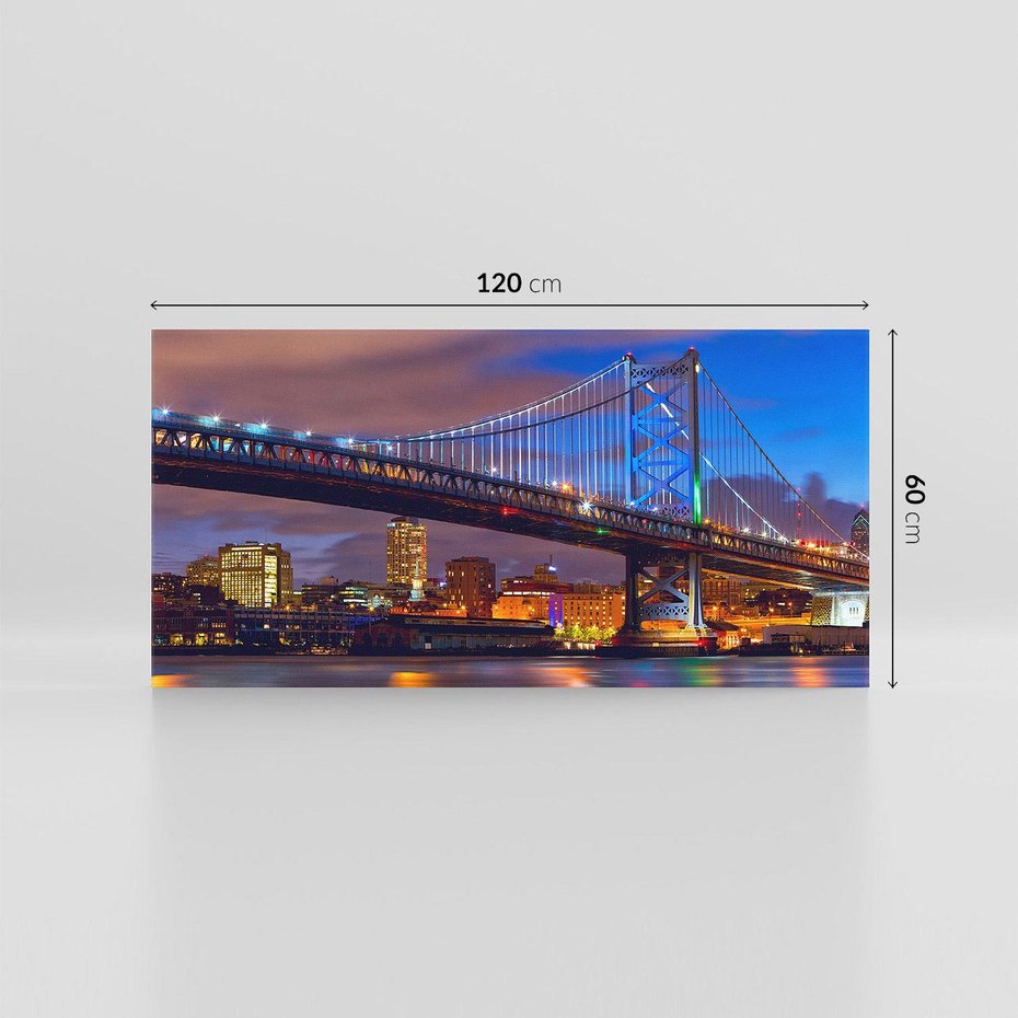 Obraz na płótnie 120x60 - Filadelfia: most nad zachodem słońca - Filadlefia, USA