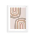 Plakat w ramie 30x40 - Migotliwe Tęczowe Przestrzenie - abstakcyjne tęcze, delikatne odcienie beżu - rama biała