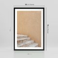 Plakat w ramie 50x70 - Schod w Beżu - schody, minimalizm - rama czarna