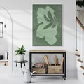 Obraz w ramie 80x120 - Kształty Zieleni - abstrakcyjny kształt, zielony plakat - rama biała