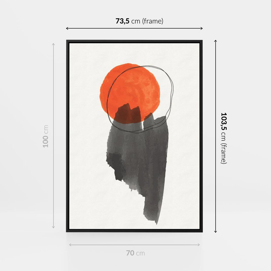 Obraz w ramie 70x100 - Księga Form - abstrakcyjne nieregularne plamy, czarny - rama czarna