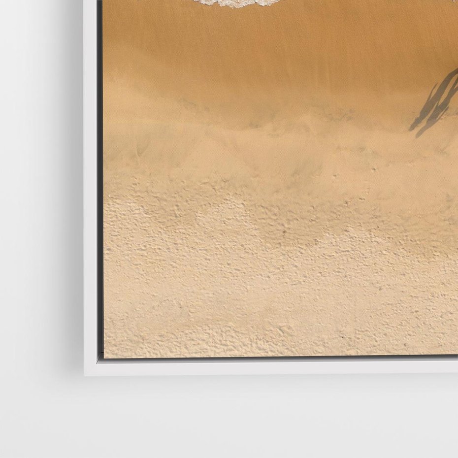 Obraz w ramie 50x50 - Oaza Relaksu - plaża, morze - rama biała