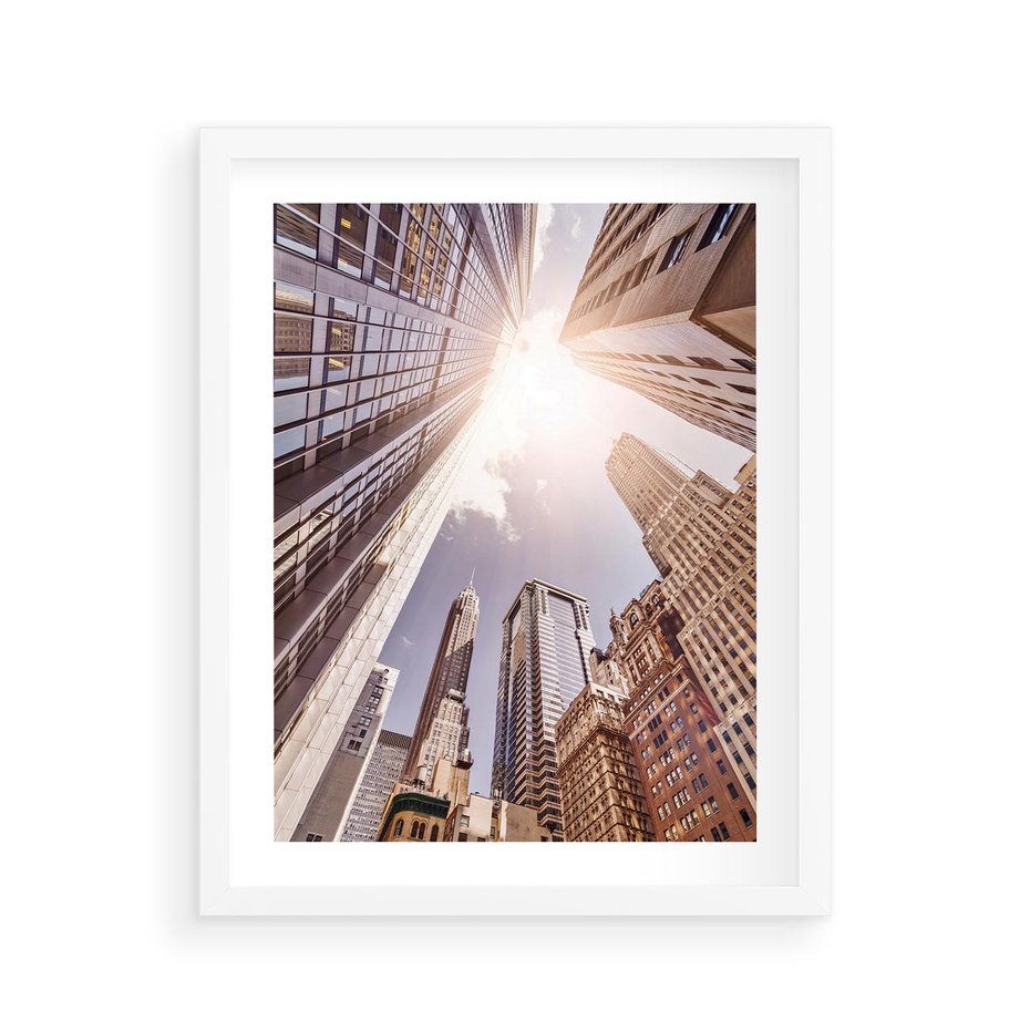 Plakat w ramie 40x50 - Oczami artysty - miasto, perspektywa - rama biała