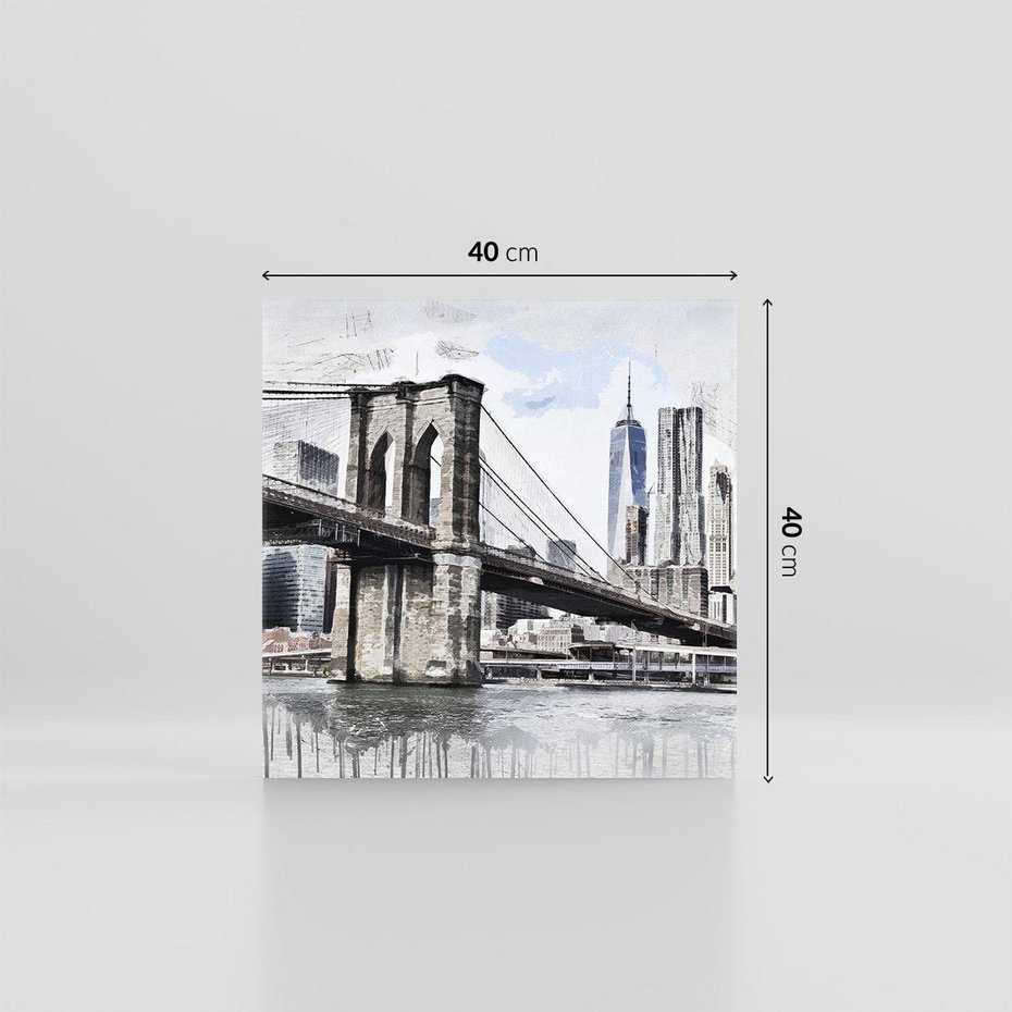 Obraz na płótnie 40x40 - Sztuka mostu w Nowym Jorku - sztuka, most