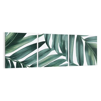 Obraz na płótnie 150x50 - Ruchome liście czasu - liście palmy, tropikalne