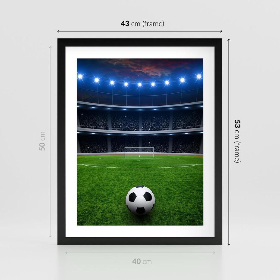 Plakat w ramie 40x50 - Piłka nożna - gol! - piłka nożna, gol - rama czarna