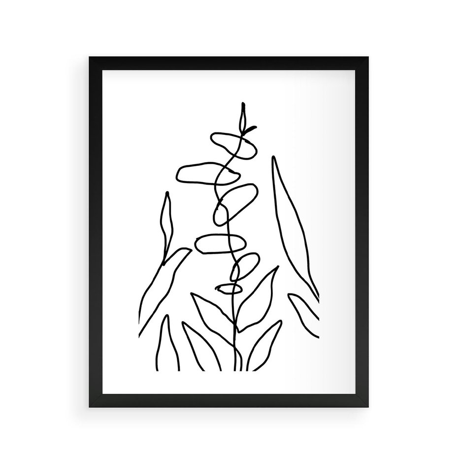 Plakat w ramie 40x50 - Konturem Naznaczone - mroczna sztuka, minimalizm - rama czarna