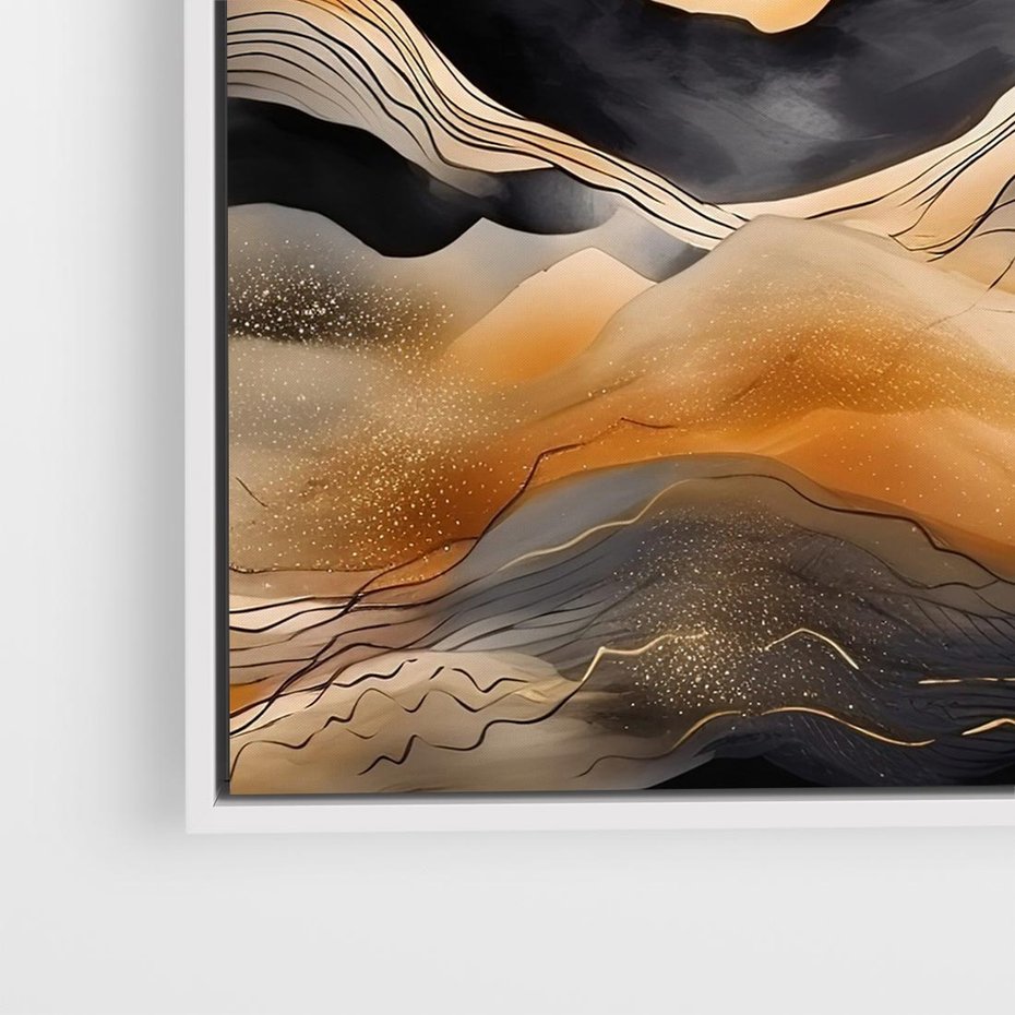 Obraz w ramie 80x80 - Grafika Zachodu - nowoczesna grafika, odcienie pastelowe - rama biała