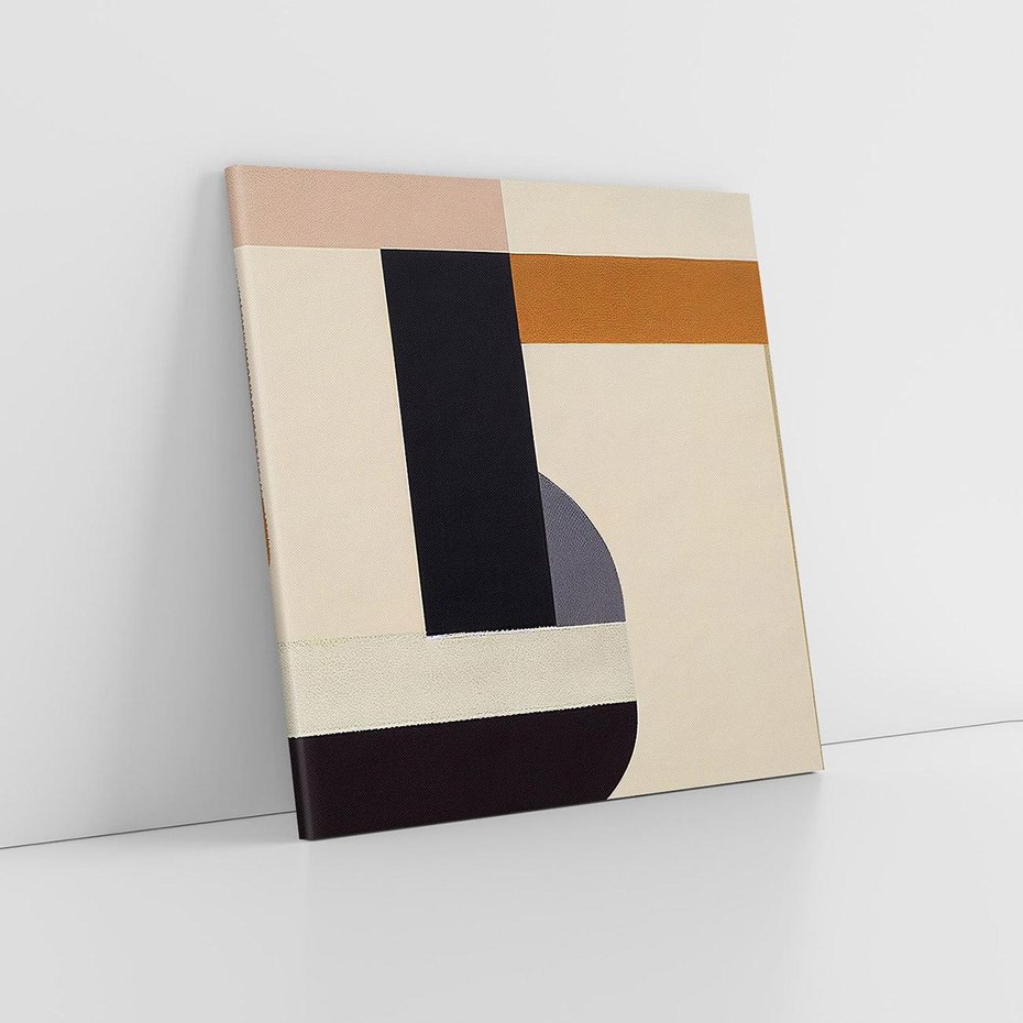 Obraz na płótnie 80x80 - Nowoczesne Brązy - geometryszne pasy, nowoczesny styl