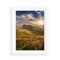 Plakat w ramie 50x70 - Pejzaż na łące - pejzaż, łąka - rama biała