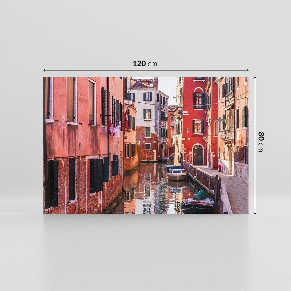 Obraz na płótnie 120x80 - Przejażdżka gondolą przez Wenecję - Wenecja, kanały