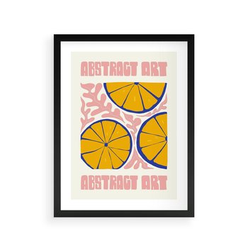 Plakat w ramie 40x50 - Podróżne Wizje - typografia, cytryny - rama czarna