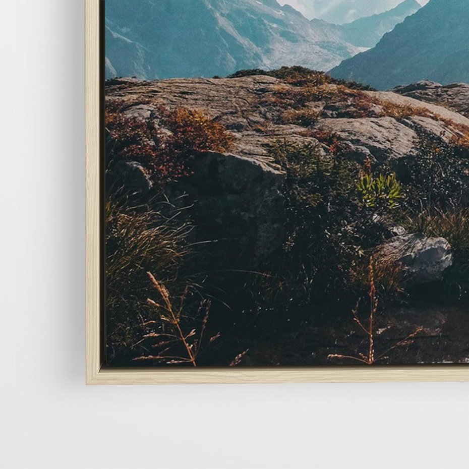 Obraz w ramie 70x50 - Inspirujący Pejzaż - ścieżka, górska - rama drewno