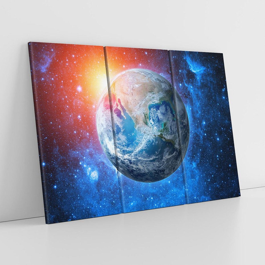 Obraz na płótnie 120x80 - Planeta w nieskończoności - ziemia, kosmos