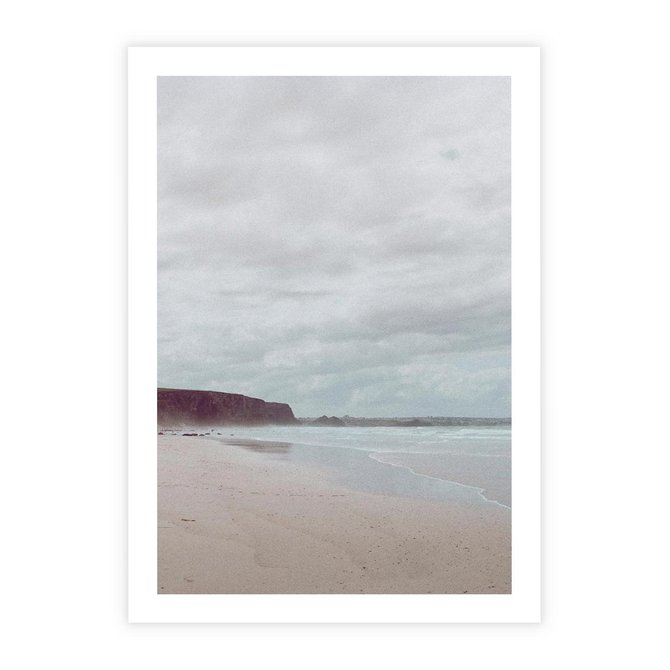 Plakat bez ramy 21x30 - Mglista Plaża - plaża, mglisty krajobraz