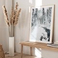 Plakat w ramie 40x50 - Spokój Zimowego Lasu w Górach - zima w lesie, w górach - rama drewno