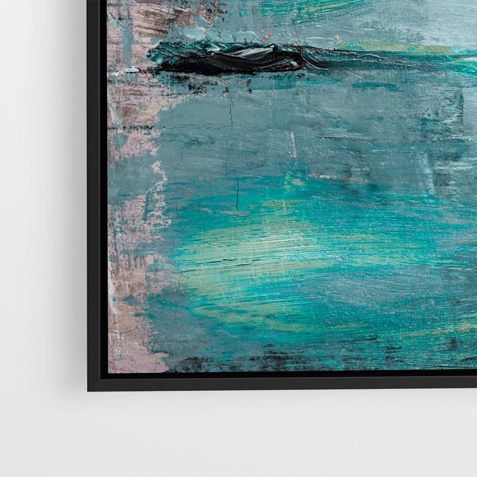 Obraz w ramie 50x50 - Odbicie utraconych barw - abstrakcja, niepokój - rama czarna
