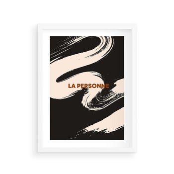 Plakat w ramie 50x70 - Ciemna Abstrakcja - abstrakcja w ciemnych kolorach, czarny - rama biała