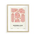 Plakat w ramie 40x50 - Nowoczesna Miłość - nowoczesna grafika, pastelowe kolory - rama drewno