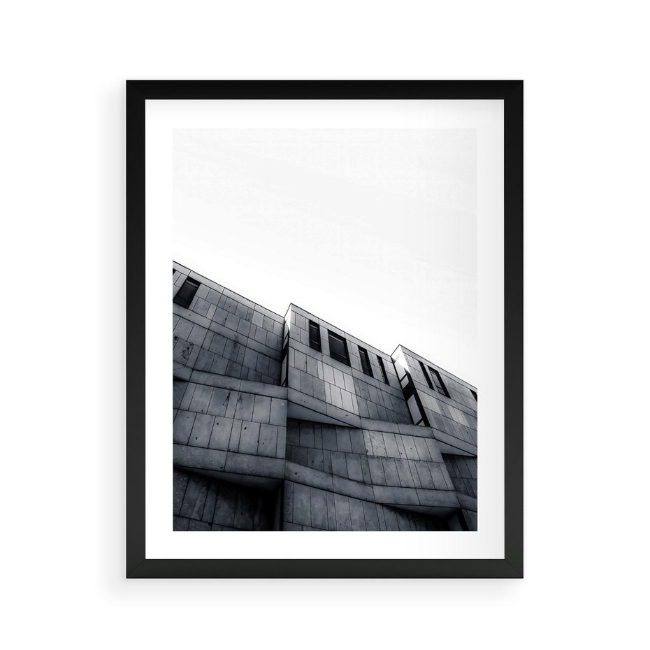 Plakat w ramie 40x50 - Surowa Elegancja Architektury - architektura, surowe formy - rama czarna
