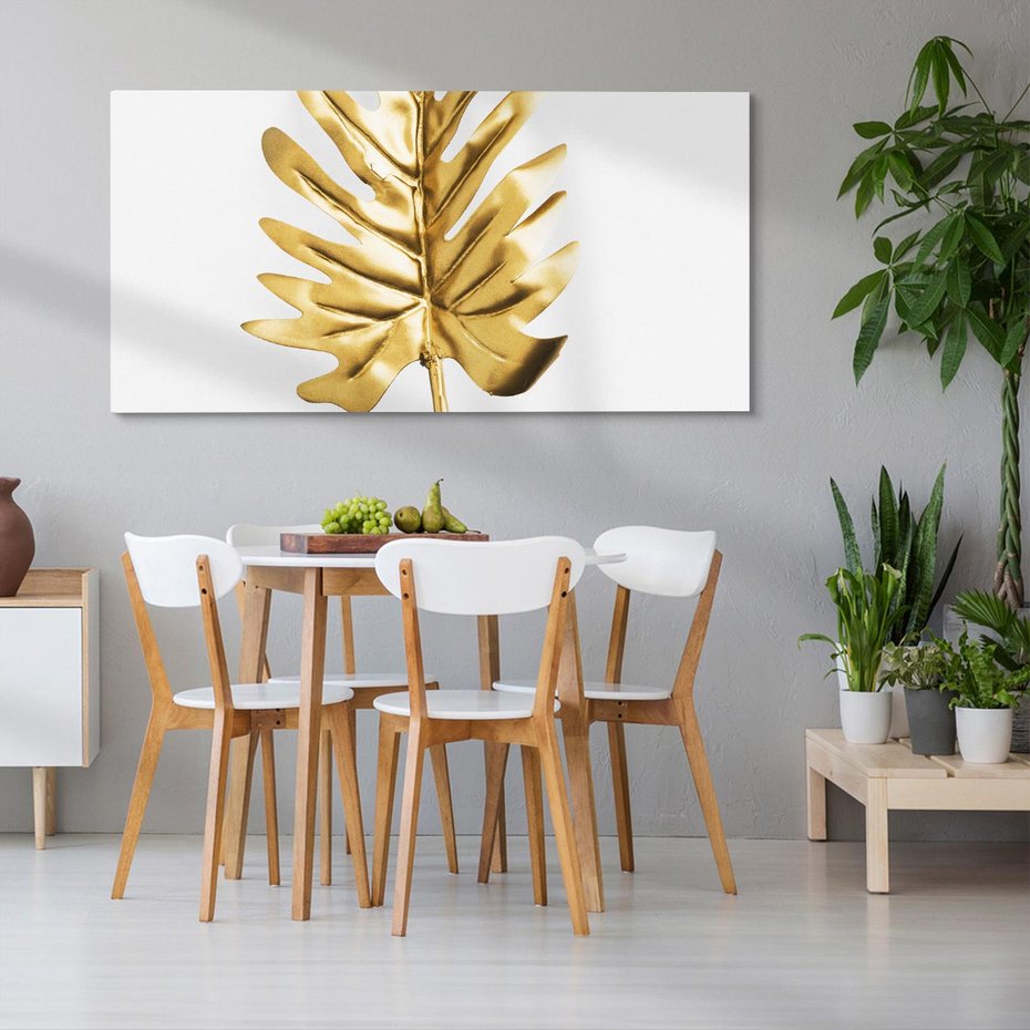 Obraz na płótnie 120x60 - Ponadczasowy Urok - złote, liście