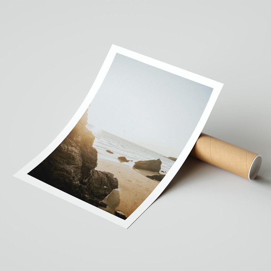 Plakat bez ramy 21x30 - Magia Wieczornego Spokoju - plaża, zachód