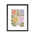 Plakat w ramie 40x50 - Rozplątane Wizje - abstrakcyjne kolorowe kwiaty, minimlizm - rama czarna