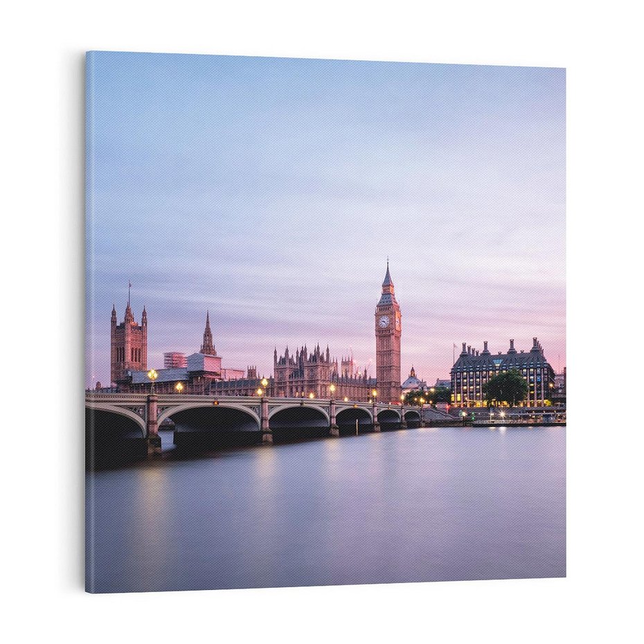 Obraz na płótnie 40x40 - Londyn - Big Ben nad rzeką, UK - Londyn, Big Ben