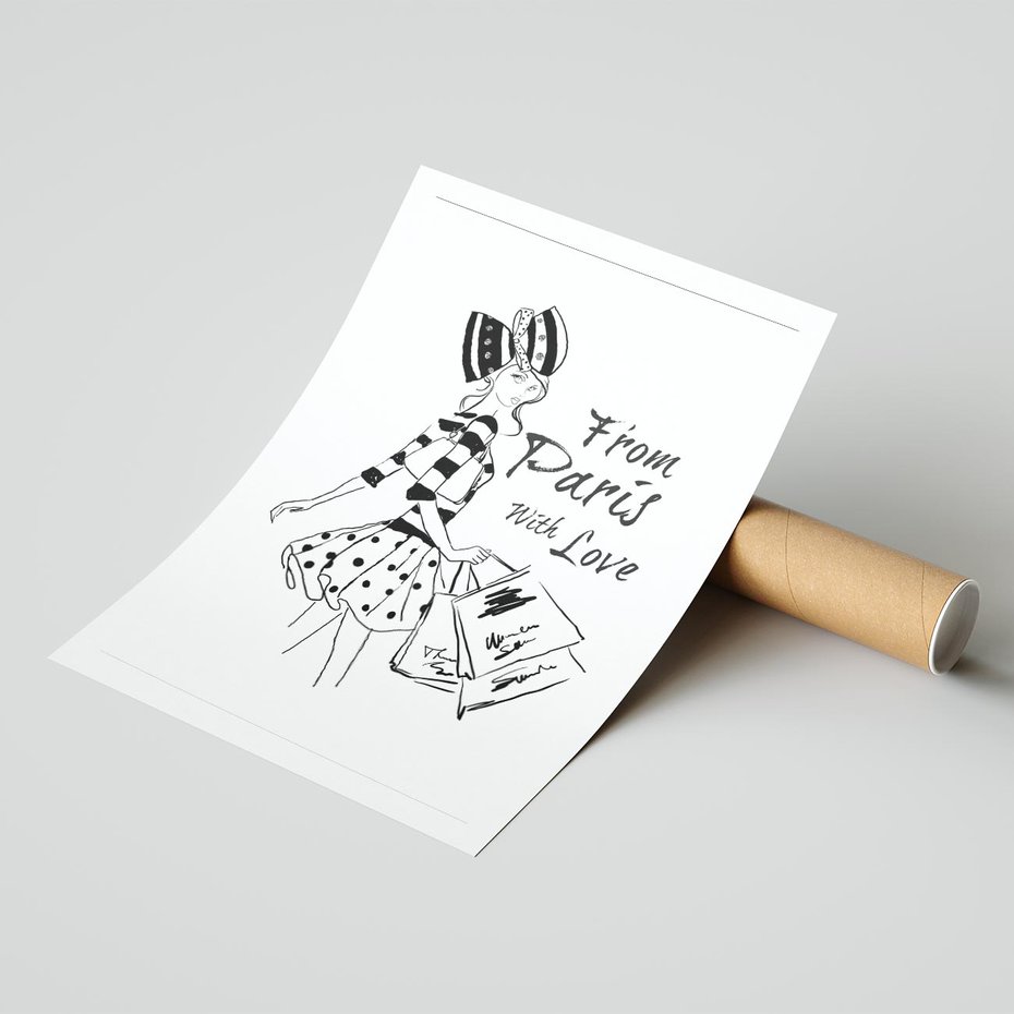 Plakat bez ramy 40x50 - Paryż - Miasto Romantycznej Grafiki - Paryż, Paris