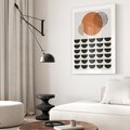 Plakat bez ramy 30x40 - Geometryczna Ekspresja - geometryczny graficzny obraz, pomarańczowe koło