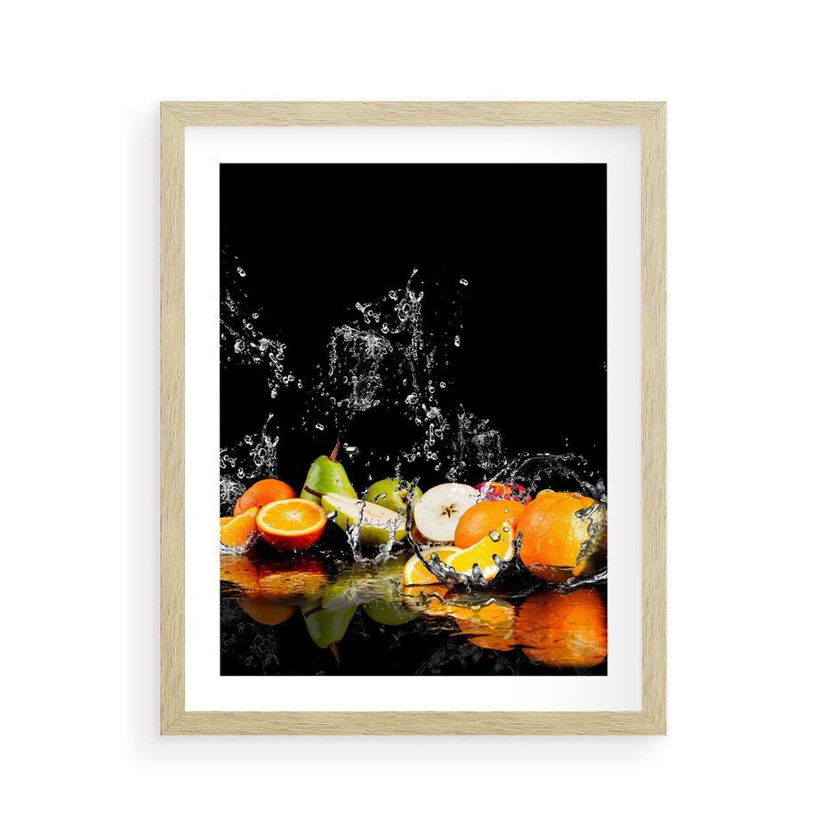 Plakat w ramie 40x50 - Owoce w Restauracji - owoce, kuchnia - rama drewno