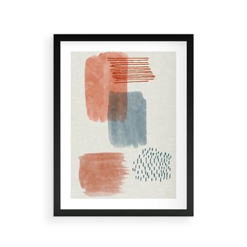 Plakat w ramie 50x70 - Pastelowa Abstrakcja: Maźnięcia Farbą - abstrakcja, maźnięcia farny - rama czarna