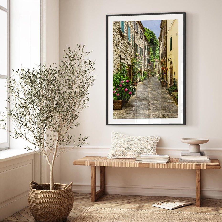 Plakat bez ramy 21x30 - Spacer po Złotej Alei - uliczka, perspektywa