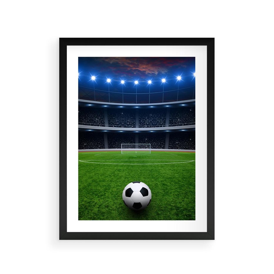 Plakat w ramie 30x40 - Piłka nożna - gol! - piłka nożna, gol - rama czarna