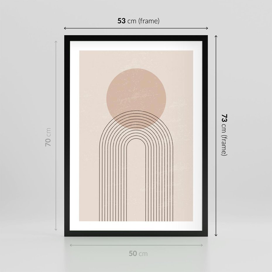 Plakat w ramie 50x70 - Konturem Zdefiniowane - boho plakat, minimalizm - rama czarna